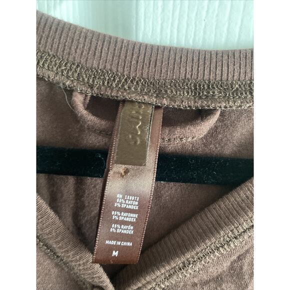 Skims womens Medium Brown Henley Sleep Dress Nightgown - Picture 2 of 5